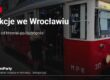 Atrakcje we Wrocławiu – tramwaj TramParty z czerwonym dywanem na ulicy miasta