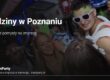Urodziny w Poznaniu – goście bawią się w imprezowym tramwaju TramParty w kolorowych światłach