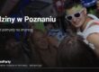 Urodziny w Poznaniu – goście bawią się w imprezowym tramwaju TramParty w kolorowych światłach