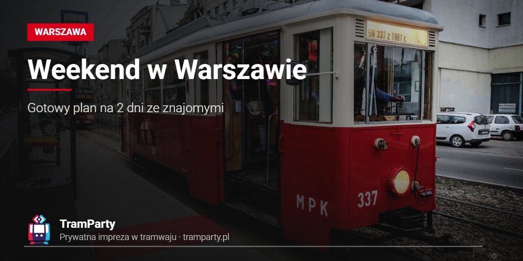 Weekend w Warszawie ze znajomymi – imprezowy tramwaj TramParty z czerwonym dywanem na przystanku
